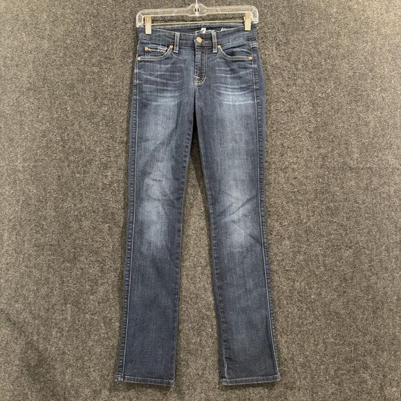 7 For All Mankind Denim - 7 For All Mankind Jeans Womens 25 Blue Kimmie Straight Leg Stretch Denim Midrise